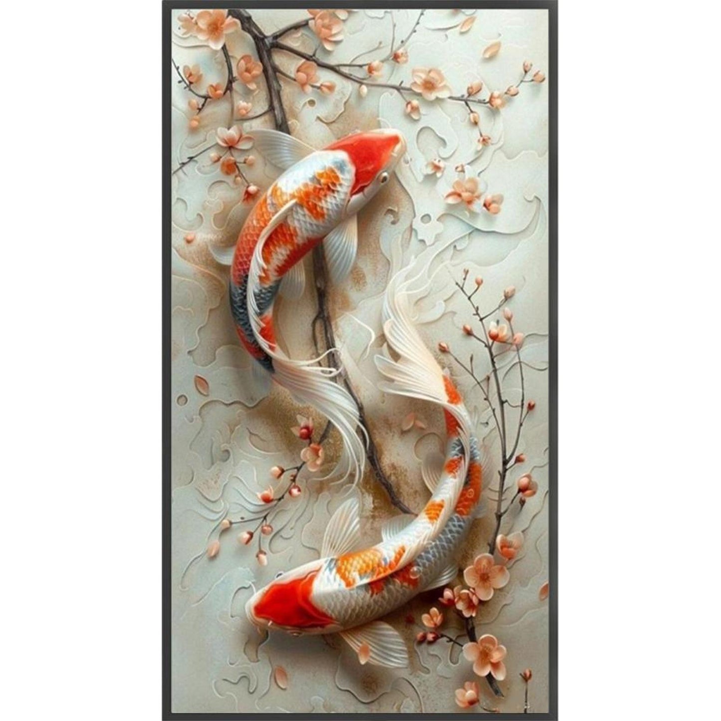 Lucky Koi - Full 11CT Stamped Cross Stitch 40x70CM - Yishu