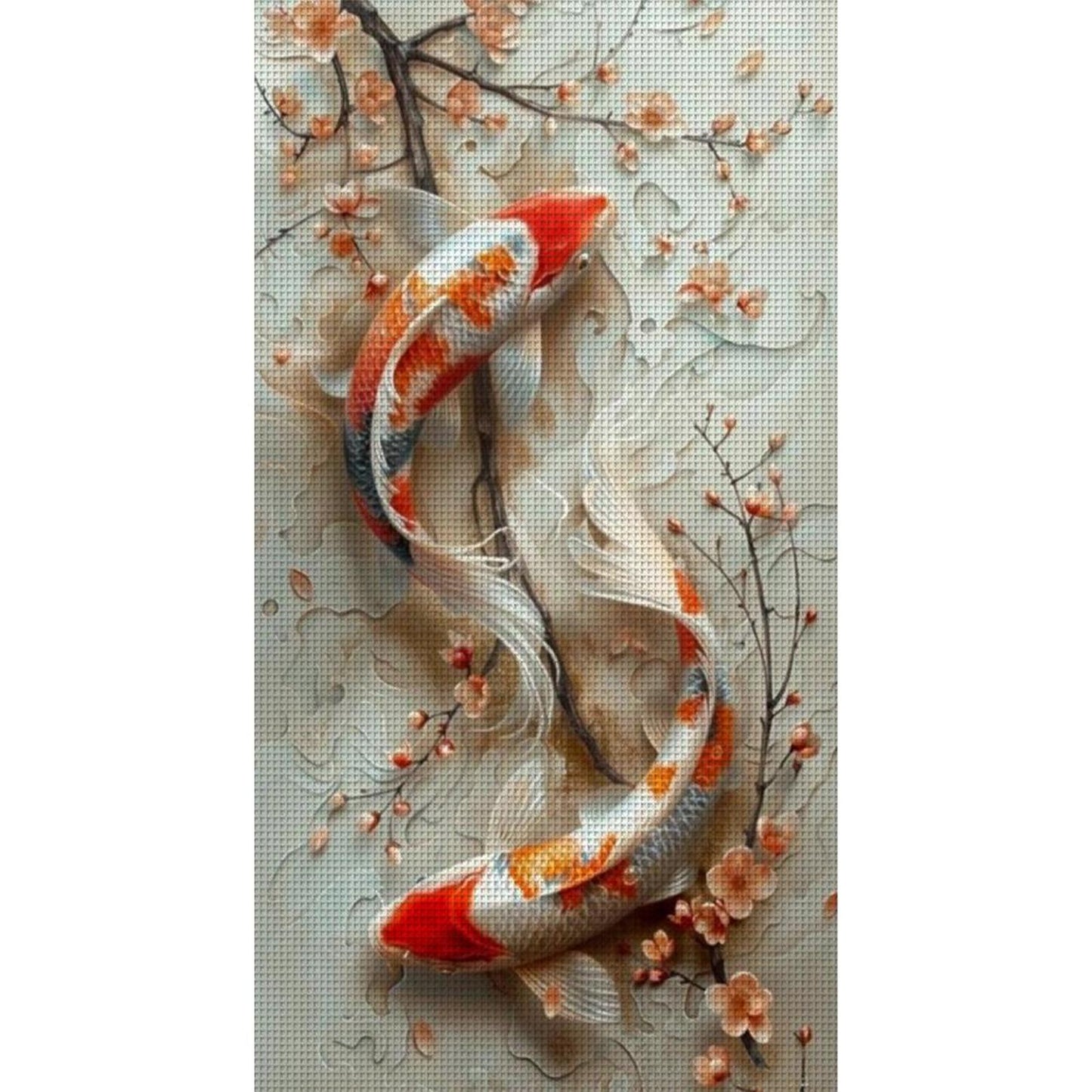Lucky Koi - Full 11CT Stamped Cross Stitch 40x70CM - Yishu