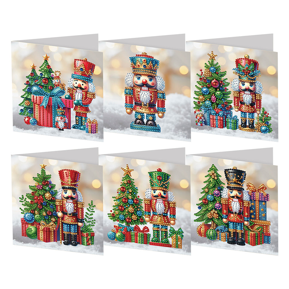 6PCS DIY Nutcracker Diamond Art Greeting Cards Congratulations Cards & Gifts