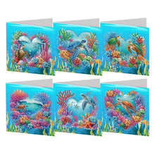 Load image into Gallery viewer, 6PCS DIY Turtle Diamond Art Greeting Cards Congratulations Cards &amp; Gifts
