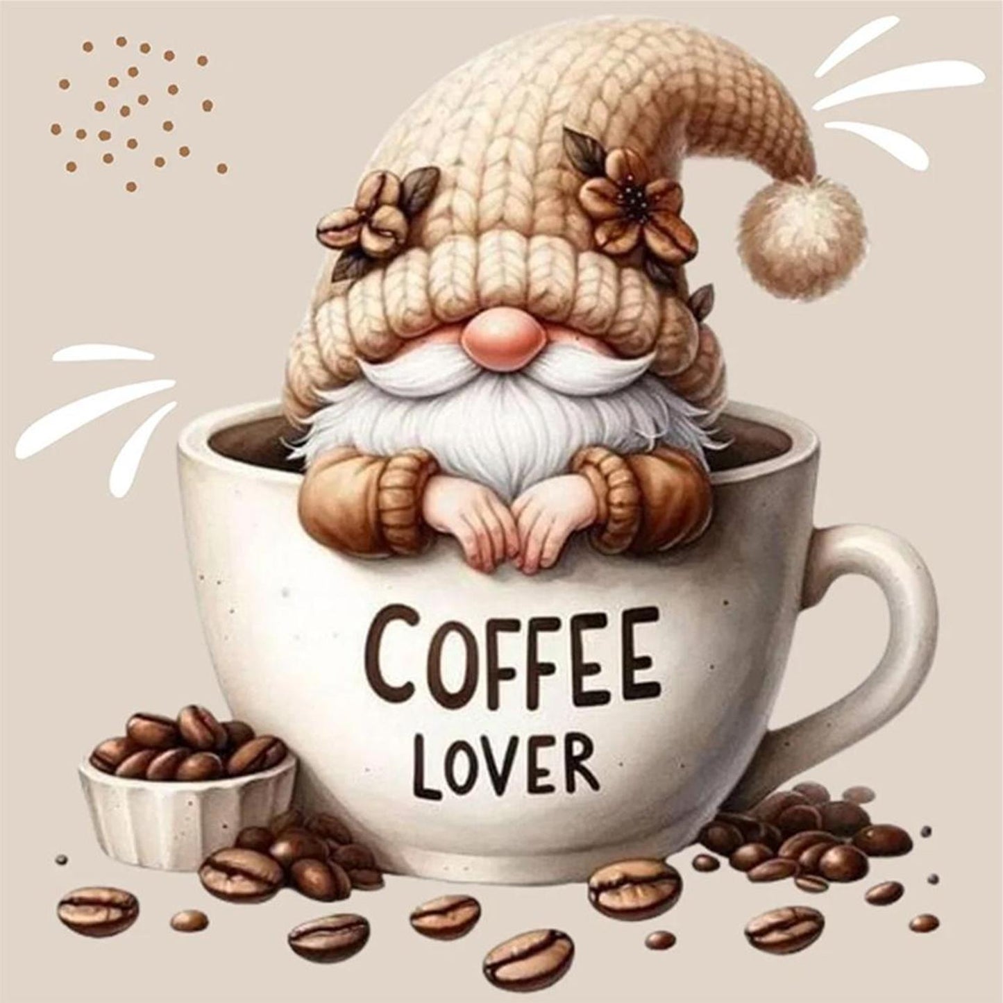 Coffee Goblin - Full 11CT Counted Cross Stitch 40x40CM - Yishu