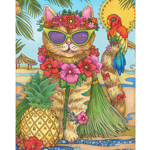 Cat 40*50CM(Canvas) Full Round Drill Diamond Painting
