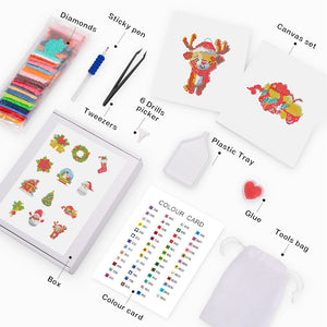 12PCS Christmas 15*18CM(Canvas) Full Square Drill Diamond Painting
