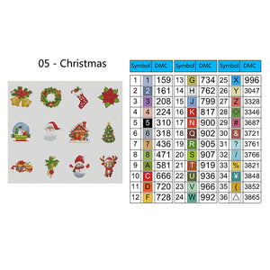 12PCS Christmas 15*18CM(Canvas) Full Square Drill Diamond Painting