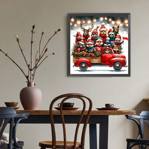Christmas Animal Party 40*40CM(Canvas) Full Round Drill Diamond Painting