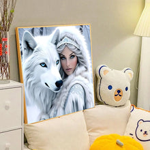 Load image into Gallery viewer, Beautiful Snow Wolf 40*40CM(Canvas) Full Round Drill Diamond Painting
