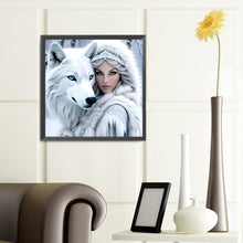 Load image into Gallery viewer, Beautiful Snow Wolf 40*40CM(Canvas) Full Round Drill Diamond Painting
