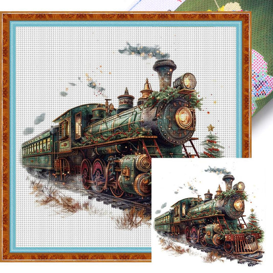 Train - Full 11CT Stamped Cross Stitch 50x50CM - Huacan