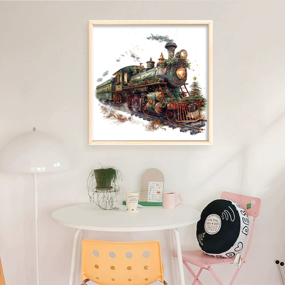 Train - Full 11CT Stamped Cross Stitch 50x50CM - Huacan