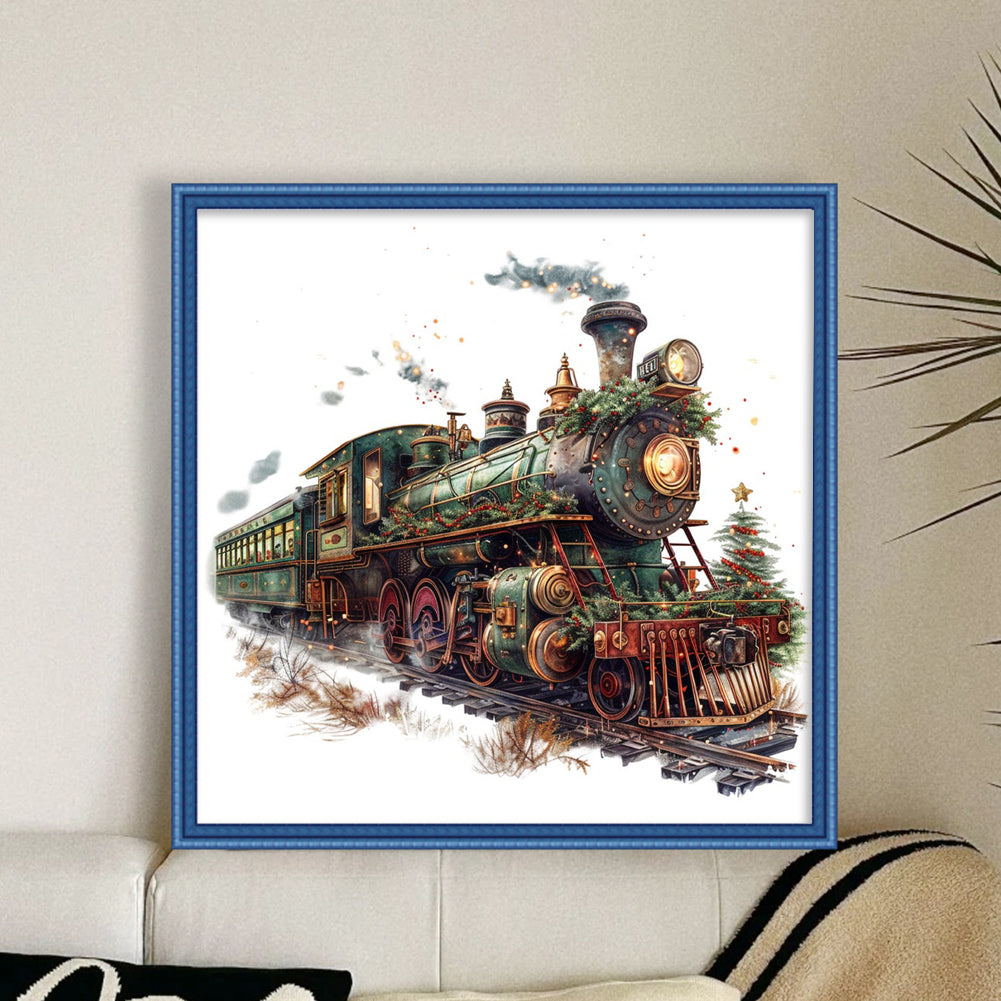 Train - Full 11CT Stamped Cross Stitch 50x50CM - Huacan