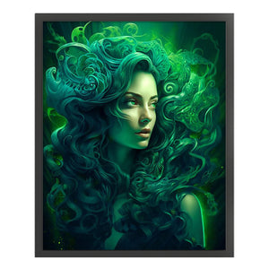 Huancan - Girl With Curly Hair - 50*60CM 11CT 3 Stamped Cross Stitch
