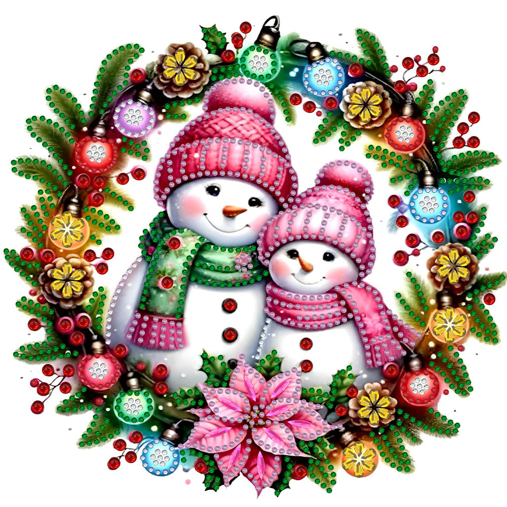 Christmas Snowman 30*30CM(Canvas) Partial Special Shaped Drill Diamond Painting