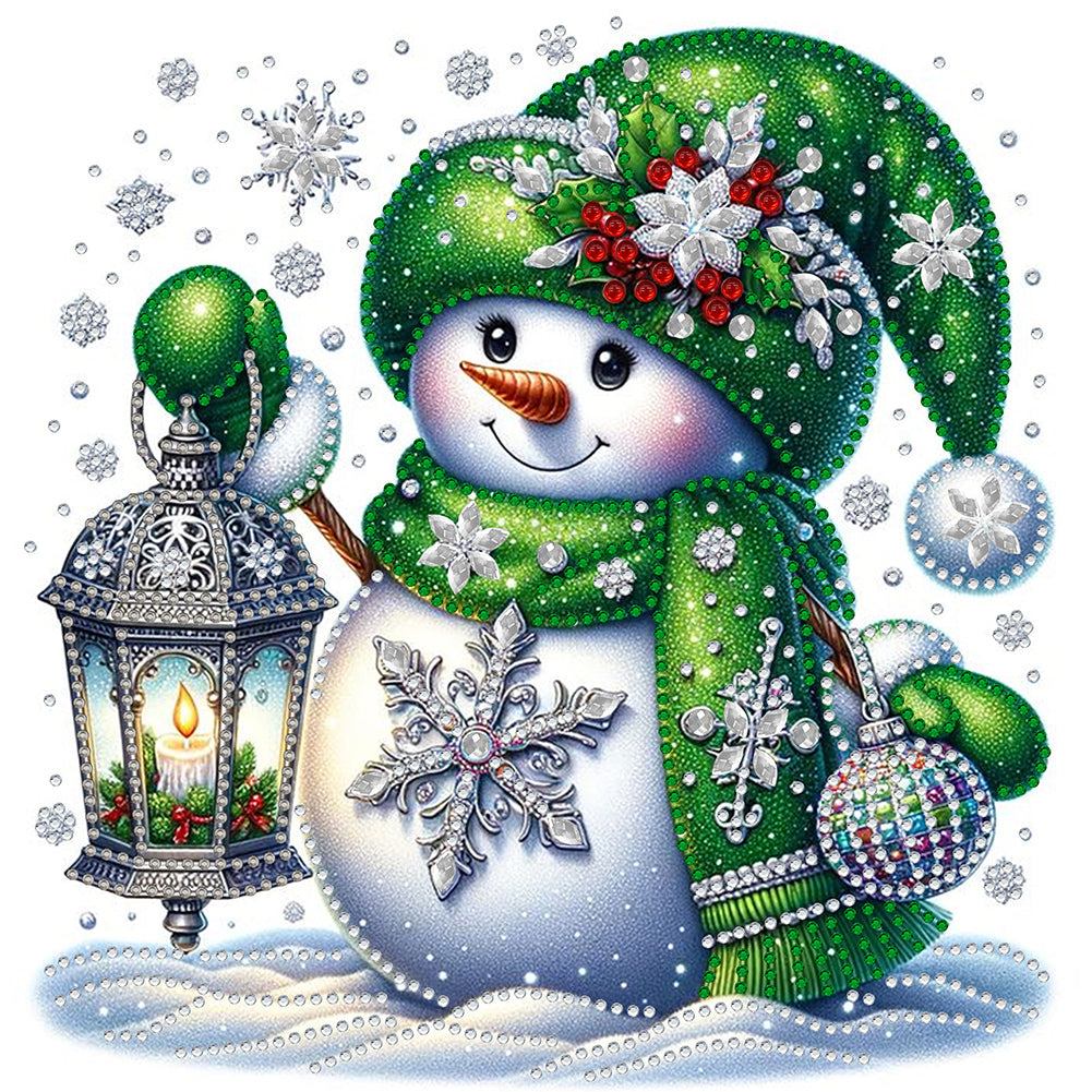 Christmas Snowman 30*30CM(Canvas) Partial Special Shaped Drill Diamond Painting