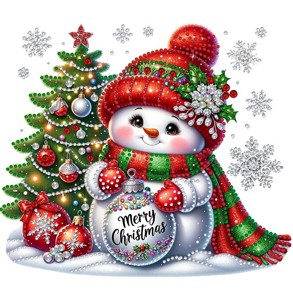 Christmas Snowman 30*30CM(Canvas) Partial Special Shaped Drill Diamond Painting