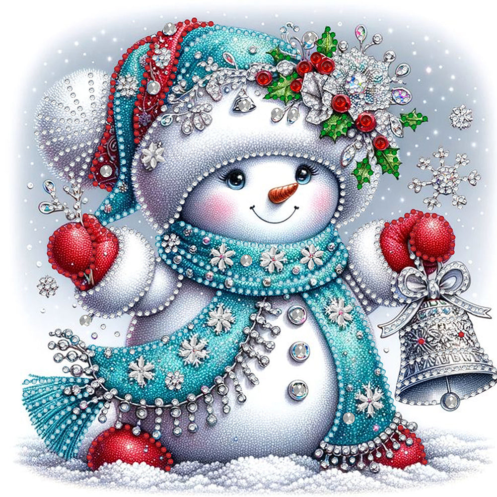 Christmas Snowman 30*30CM(Canvas) Partial Special Shaped Drill Diamond Painting
