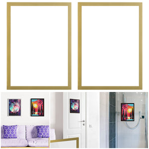 Magnetic Diamond Painting Frame Self Adhesive Desktop Photo Frame (25x35cm Gold)