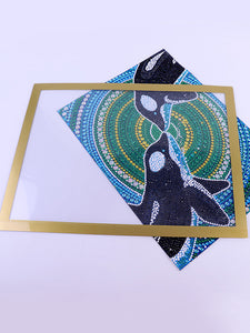 Magnetic Diamond Painting Frame Self Adhesive Desktop Photo Frame (25x35cm Gold)