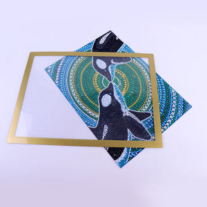 Magnetic Diamond Painting Frame Self Adhesive Desktop Photo Frame (25x35cm Gold)