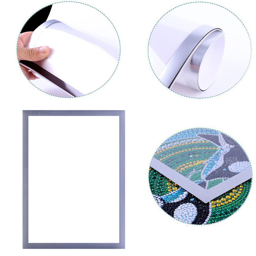 Magnetic Diamond Painting Frame Self Adhesive Photo Frame (25x35cm Silver)