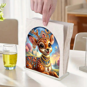 Christmas Acrylic DIY 5D Diamond Art Painting Napkin Holder Table Decor (Deer)