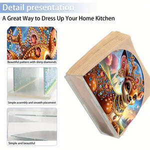 Christmas Acrylic DIY 5D Diamond Art Painting Napkin Holder Table Decor (Deer)