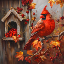 Load image into Gallery viewer, Birdhouse And Cardinal 30*30CM(Canvas) Full Round Drill Diamond Painting
