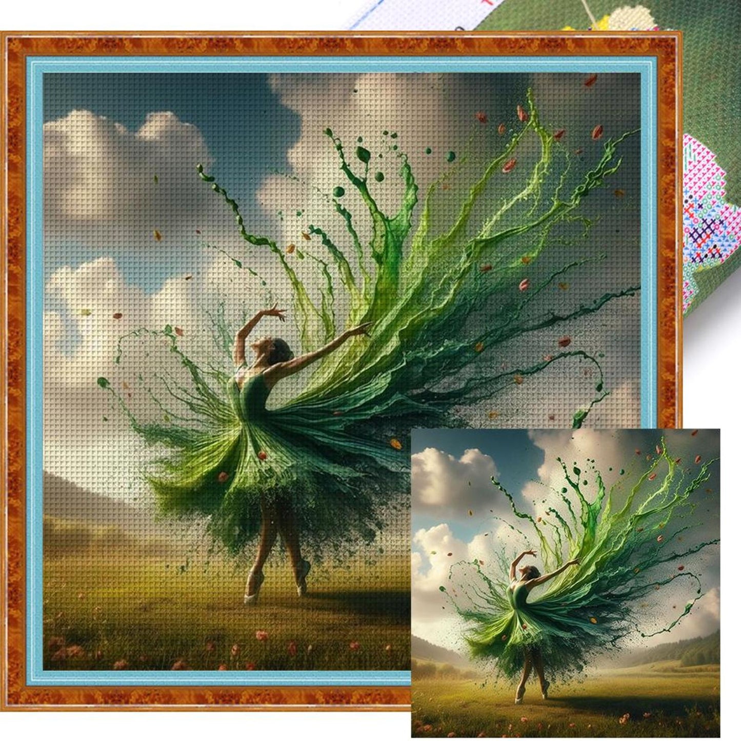 Ballet Girl - Full 11CT Stamped Cross Stitch 40x40CM - Yishu