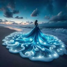 Load image into Gallery viewer, Yishu - Girl With A Glowing Skirt - 40*40CM 11CT 3 Stamped Cross Stitch
