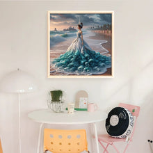 Load image into Gallery viewer, Yishu - Girl And Castle On The Beach - 40*40CM 11CT 3 Stamped Cross Stitch
