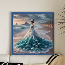 Load image into Gallery viewer, Yishu - Girl And Castle On The Beach - 40*40CM 11CT 3 Stamped Cross Stitch
