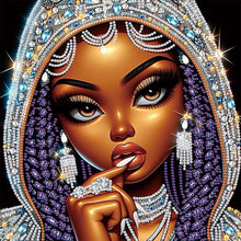 Load image into Gallery viewer, Exotic Black Girl 30*30CM(Canvas) Partial Special Shaped Drill Diamond Painting
