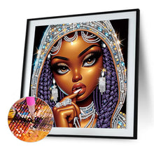 Load image into Gallery viewer, Exotic Black Girl 30*30CM(Canvas) Partial Special Shaped Drill Diamond Painting
