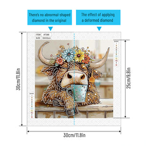 Funny Yak 30*30CM(Canvas) Partial Special Shaped Drill Diamond Painting