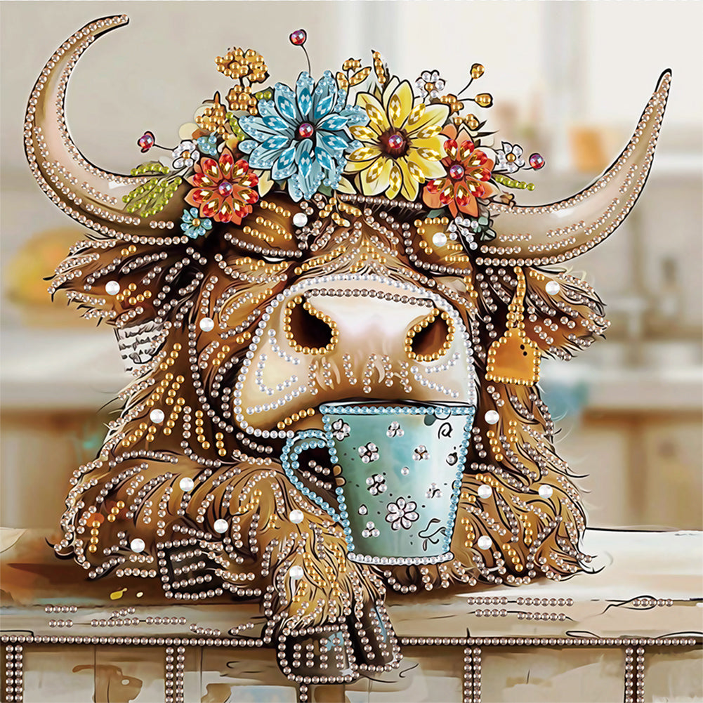 Funny Yak 30*30CM(Canvas) Partial Special Shaped Drill Diamond Painting