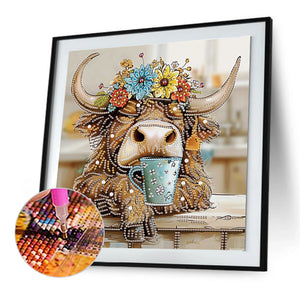 Funny Yak 30*30CM(Canvas) Partial Special Shaped Drill Diamond Painting