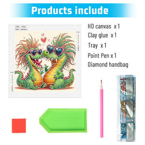 Funny Dinosaur 30*30CM(Canvas) Partial Special Shaped Drill Diamond Painting