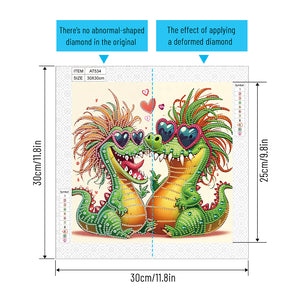 Funny Dinosaur 30*30CM(Canvas) Partial Special Shaped Drill Diamond Painting