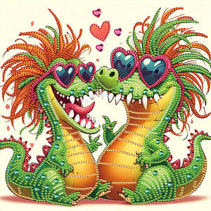 Funny Dinosaur 30*30CM(Canvas) Partial Special Shaped Drill Diamond Painting