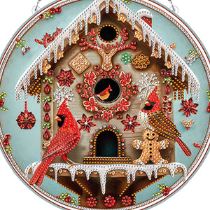 Acrylic Christmas Diamond Art Hanging Pendant Home Decor for Adults(Cardinal)
