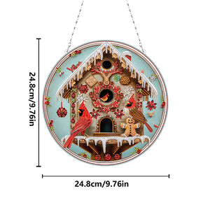 Acrylic Christmas Diamond Art Hanging Pendant Home Decor for Adults(Cardinal)