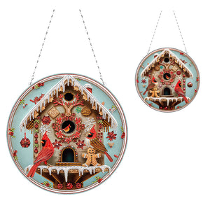 Acrylic Christmas Diamond Art Hanging Pendant Home Decor for Adults(Cardinal)