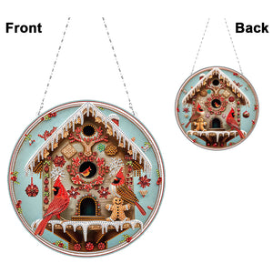 Acrylic Christmas Diamond Art Hanging Pendant Home Decor for Adults(Cardinal)