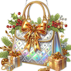 Acrylic Christmas Diamond Art Hanging Pendant Home Decor for Adults (Handbag D)