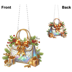 Acrylic Christmas Diamond Art Hanging Pendant Home Decor for Adults (Handbag D)
