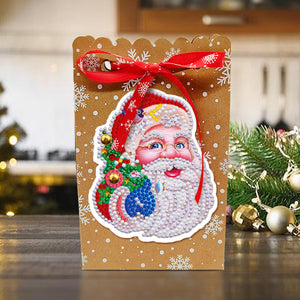 8pcs Christmas Diamond Painting Gift Bags for Cookies Candy Gifts and Snacks (B)