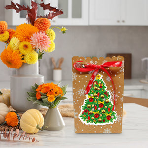 8pcs Christmas Diamond Painting Gift Bags for Cookies Candy Gifts and Snacks (B)