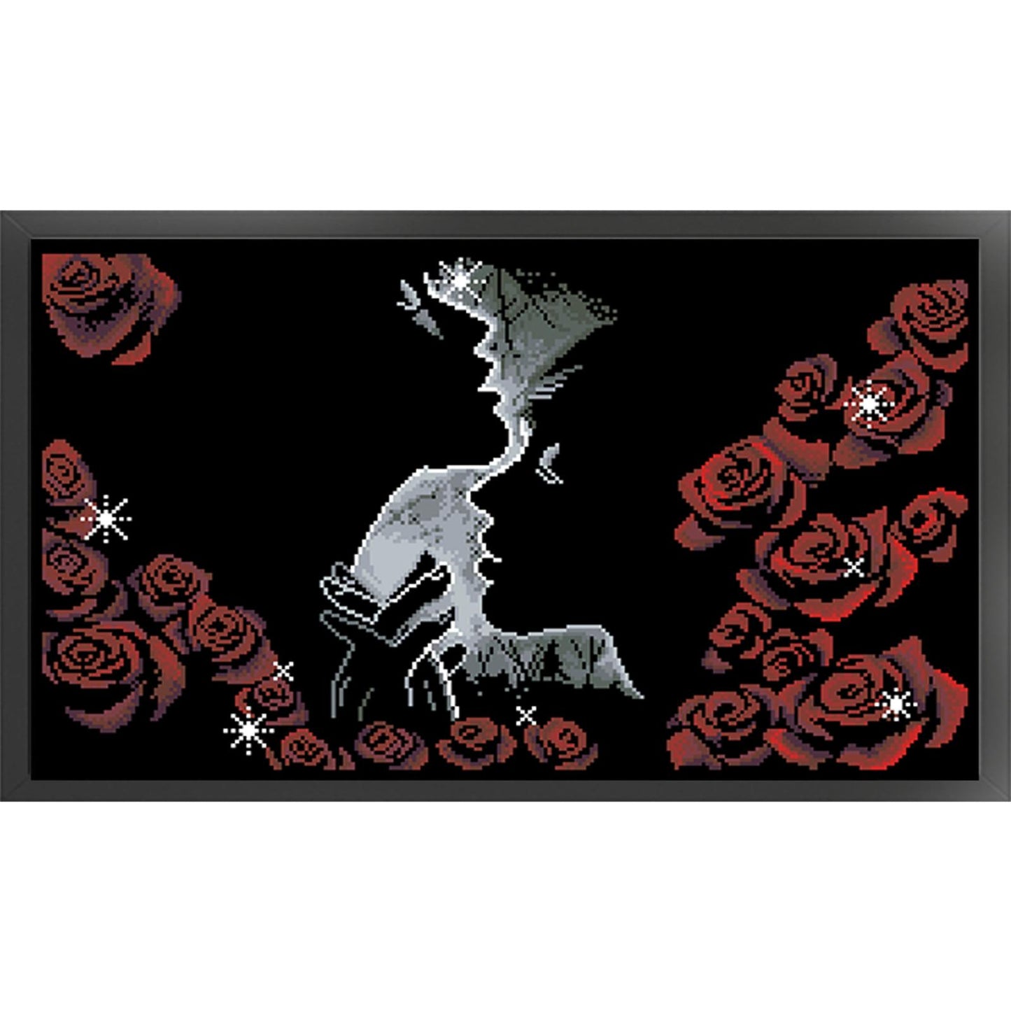 Rose Date - Partial  9CT Stamped Cross Stitch - Bead Embroidery 69x41CM/27.17x16.14in
