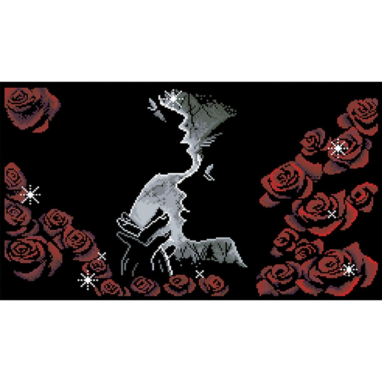Rose Date - Partial  9CT Stamped Cross Stitch - Bead Embroidery 69x41CM/27.17x16.14in