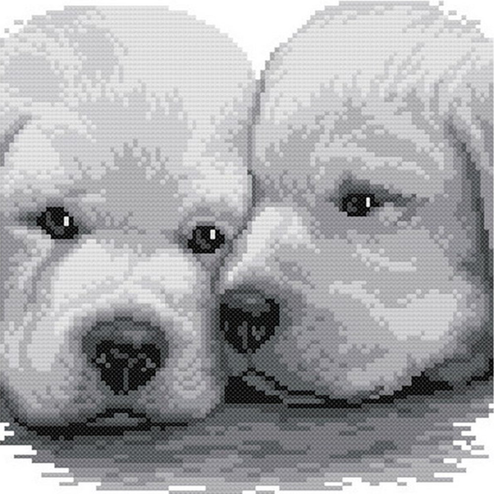 The Best Companion - Partial  9CT Stamped Cross Stitch - Bead Embroidery 31x31CM/12.20x12.20in