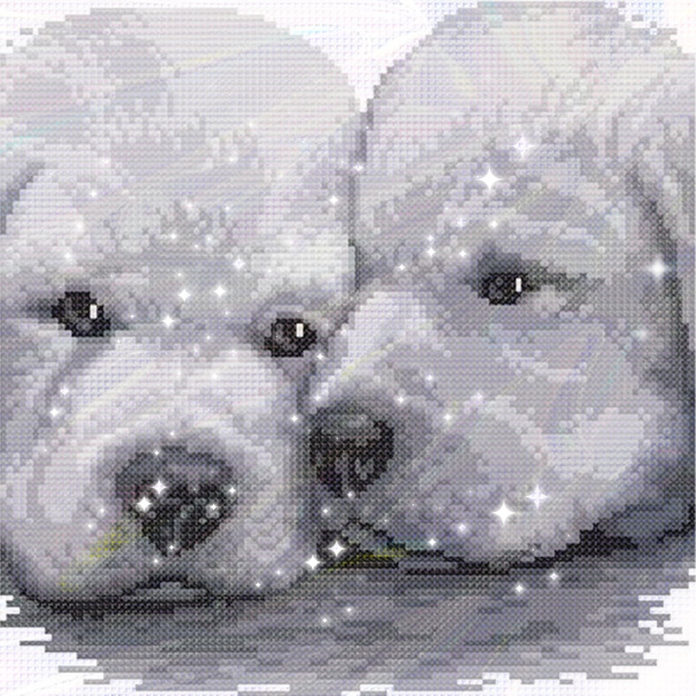 The Best Companion - Partial  9CT Stamped Cross Stitch - Bead Embroidery 31x31CM/12.20x12.20in